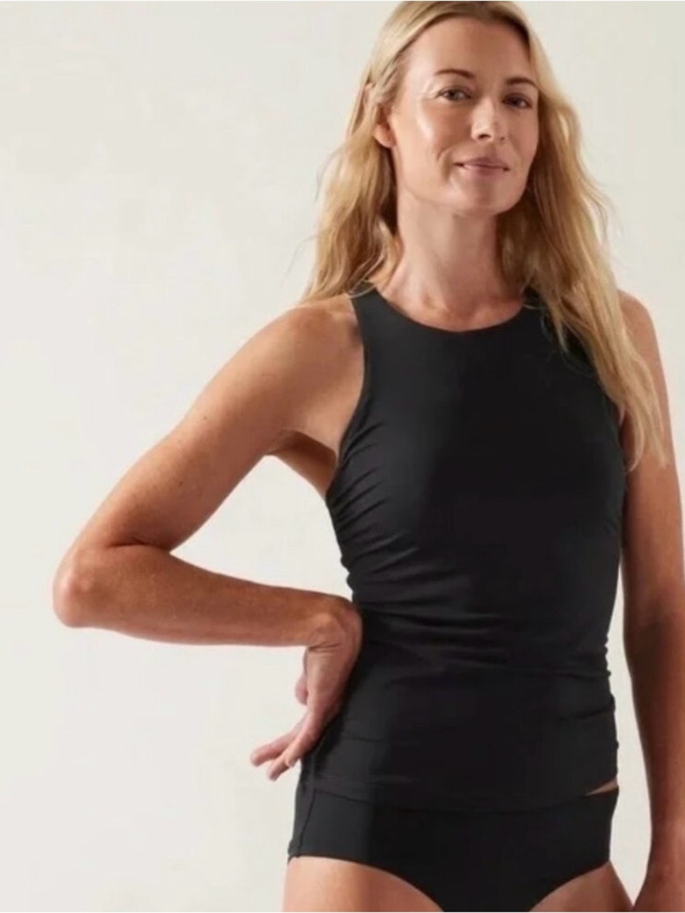 Athleta Black Women's High Neck Swim Tank